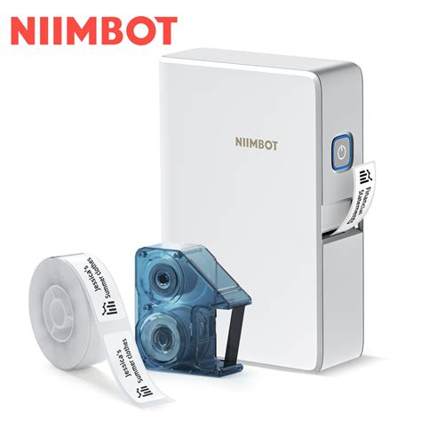 Niimbot Label Maker B18 Mini Thermal Transfer Label Printer With Black Ribbon Cartridge And