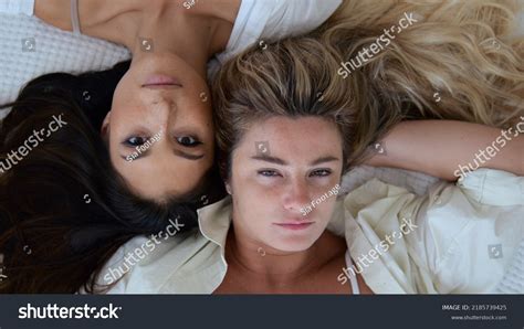 Portraits Blonde Brunette Models Who Their Stock Photo 2185739425 Shutterstock