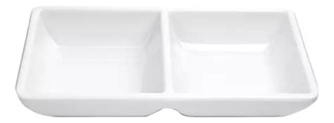 Set Ramekines Ramekin Doble Cavidad De Melamina Ml Color Blanco