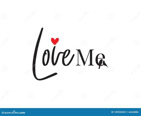 Wall Decals Love Me Wording Lettering Design With Red Hearts Vector