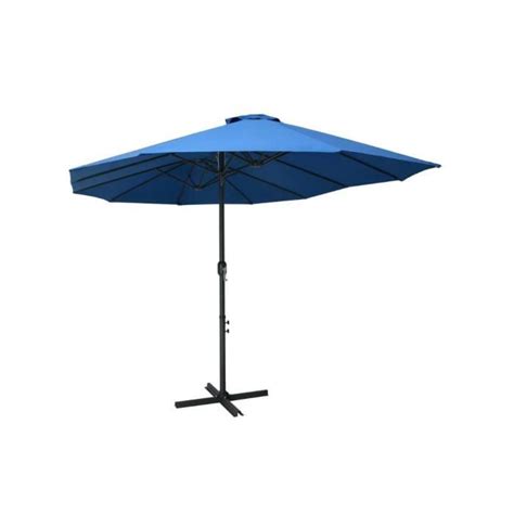 Parasol D Ext Rieur Et Poteau En Aluminium X Cm Bleu