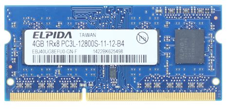 4GB 1600 ELPIDA PC3L 12800S 11 12 B4 EBJ40UG8EFU0 GN F PAMIĘĆ RAM DDR3L