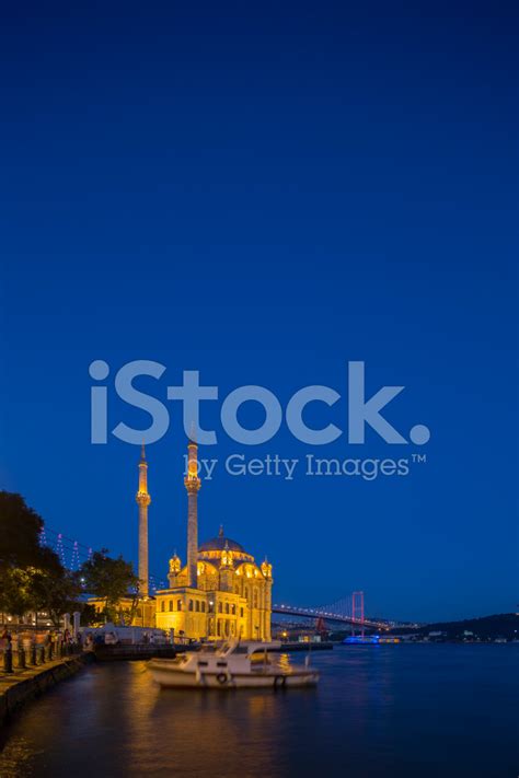 Ortakoy Mosque At Night In Istanbul Turkey Stock Photo Royalty Free