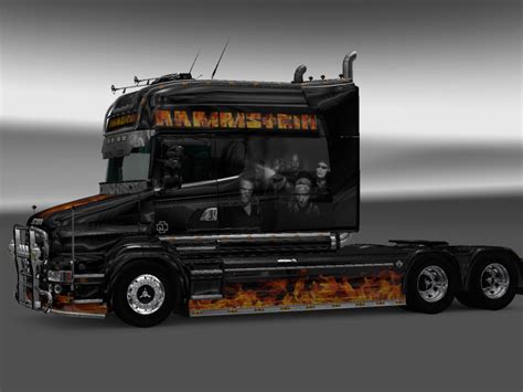 Ets2 Rammstein Flame Skin Rjl Scania T Longline V 20 Skins Mod Für