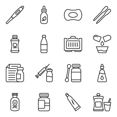 Pack Of Medical Treatment Icons Set Vector Art At Vecteezy