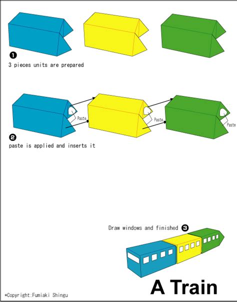 Origami A Train Instruction Easy Origami Instructions For Kids