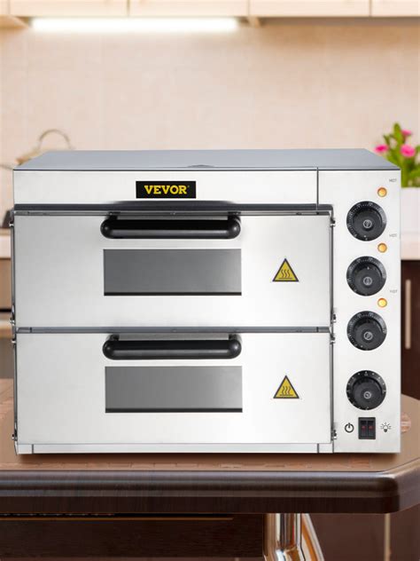 VEVOR Commercial Pizza Oven Countertop, 14" Double Deck Layer, 110V ...