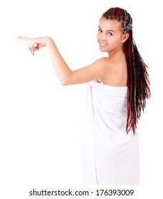 Portrait Beautiful Naked Woman Towel White Stock Photo Shutterstock