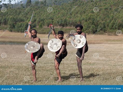 Kalaripayattu Martial Art In Kerala India Stock Image Image Of Lance