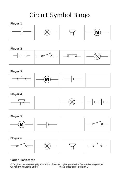 Electrical Circuit Symbols Worksheet