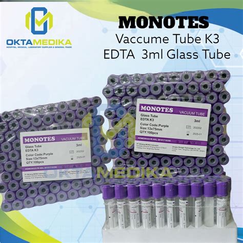 Jual Tabung Vaccum Tube Ml Monotes K Edta Glass Shopee Indonesia