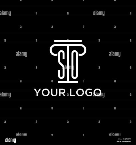 SO Monogram Initial Logo With Pillar Shape Icon Design Luxury And