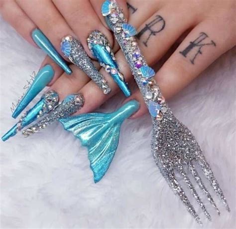 Top Extreme Nail Art Mermaid Nails Crazy Acrylic Nails Crazy Nails