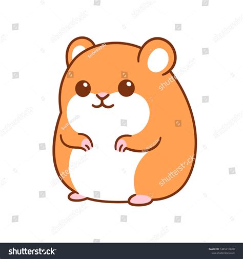 Cute Kawaii Hamster Drawing Funny Cartoon Stock Vector (Royalty Free ...