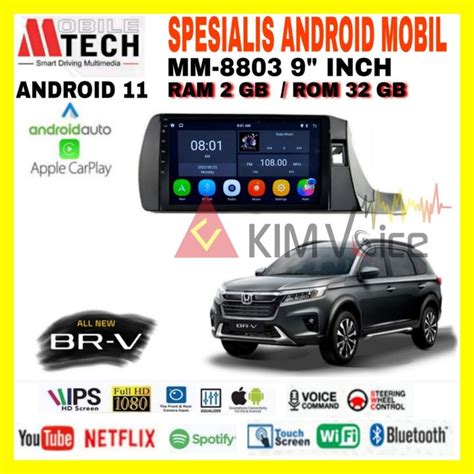 Head Unit Android Mtech 9 Inch OEM All New Honda BRV 2022 Up Soket PNP