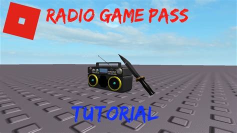 How To Make A Radio Gamepass On Roblox Youtube