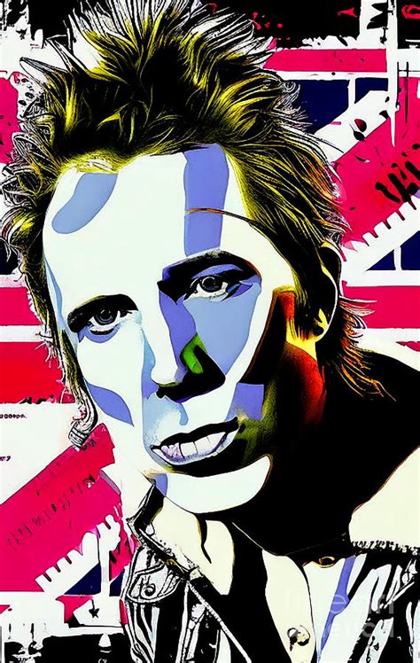 Sex Pistols Singer Portrait Digital Art Mixed Media By Lisa Von Fine Art America