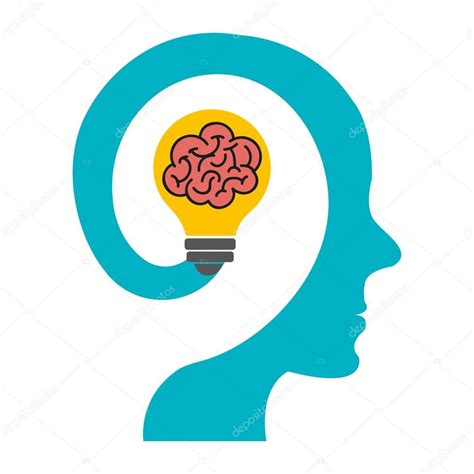 Human Head With Brain And Light Bulb Stock Vector Royalty Free Vector