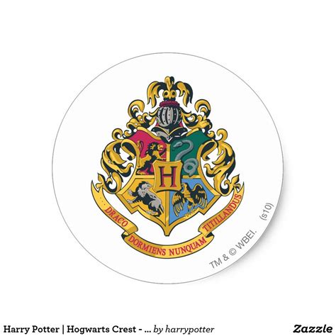 Harry Potter Hogwarts Crest Full Color Classic Round Sticker