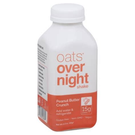 Oats Overnight Shake Oats Peanut Butter Crunch 2.2 oz, Case of 10 - 2.2 ...