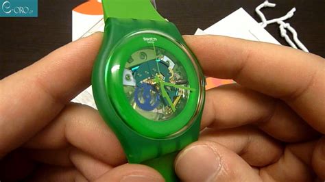 Swatch Green Lacquered Unisex Watch Suog103 E Orogr Youtube