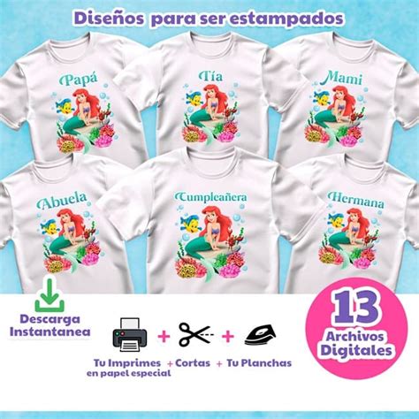 Dise Os De Camisetas La Sirenita Para Estampar Somos Motta