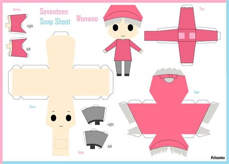 Seventeen Paper Craft Snap Shoot Ver Paper Toys Template Paper