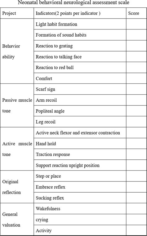 Brazelton Neonatal Behavioral Assessment Scale