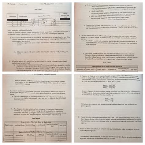 Solved chemical kinetics lab | Chegg.com 