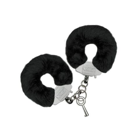 368 PRETO Algema Metal Pelúcia Preto Libb Sex Toys Importadora Atacado Sex Shop