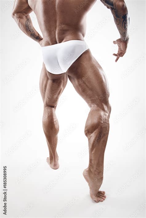 Strong Athletic Man Fitness Model Torso Showing Naked Muscular Legs Stock Photo Adobe Stock