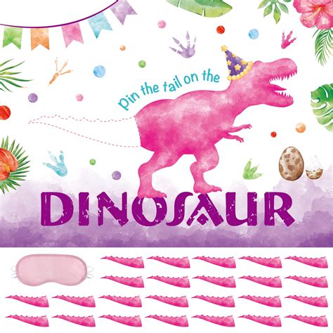 Buy Wernnsai Pin The Tail On The Dinosaur Game Dino Theme Party Games