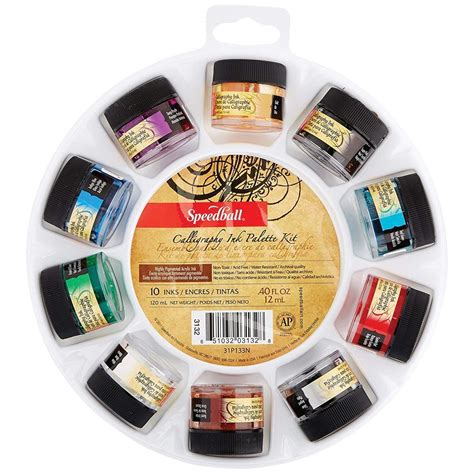 Speedball Calligraphy Ink Palette 10 Color Kit