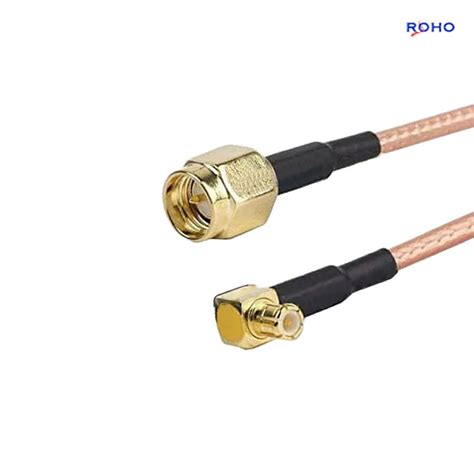 Rf Cable Assembly Mcx Male Plug Right Angle To Sma Male Connector Cable