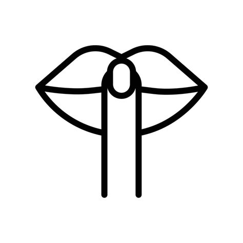 Please Do Quite Pssst Icon Linear Logo Mark In Black And White 47820186