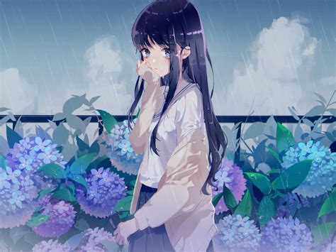 Anime Character Crying In The Rain ~ Rain Anime Cry Girl Myniceprofile ...