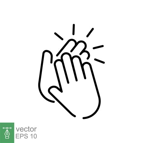 Applause icon. Simple outline style. Clap, hand, high five, plaudits