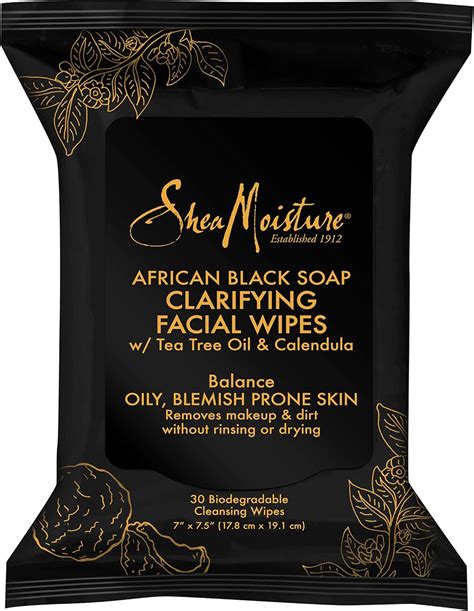 Shea Moisture African Black Soap Clarifying Facial Wipes Amazon Fr