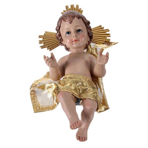 Resin Baby Jesus statue with cushion 25 cm | online sales on HOLYART.com