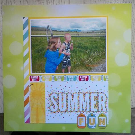 Handmade Scrapbook Layout Summer Fun Cousins Bo Bunny Lemonade Stand