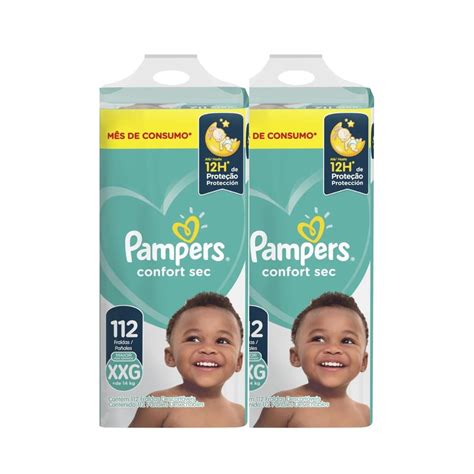 Kit 2 Pacotes De Fraldas Pampers Confort Sec Xxg 224 Und Shopee Brasil