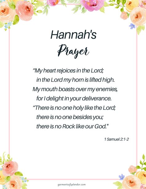 I Have Prayed For This Child”free Printable Of Hannahs Prayer