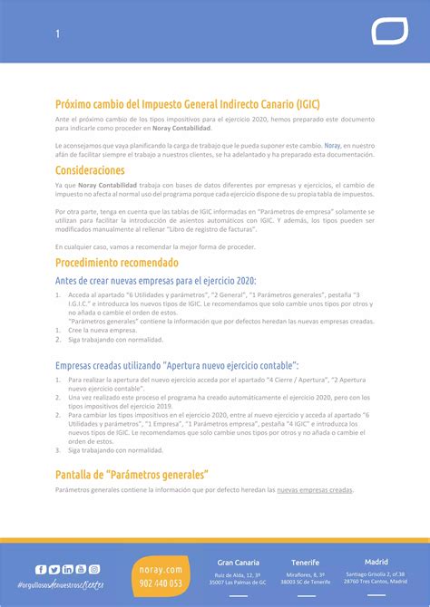 Noray Contabilidad Cambio Impuesto Igic Pdf