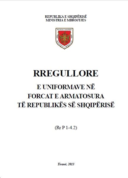 Rregullorja e Uniformës në Forcat e Armatosura RrP 1 4 2 Уставы