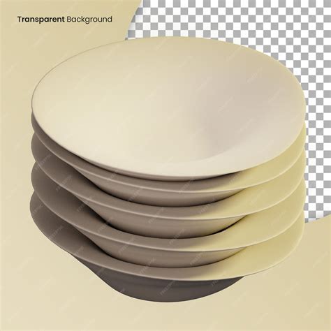 Premium PSD | 3d plates illustration with transparent background