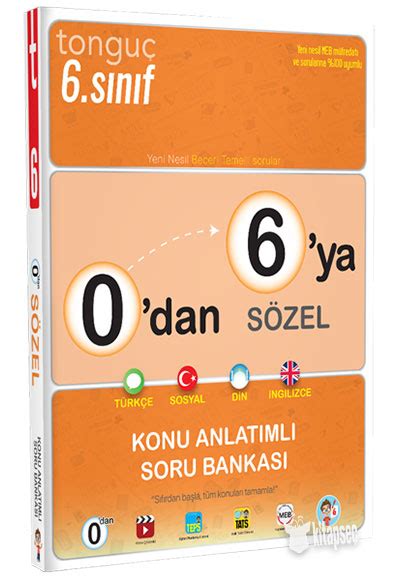 0 dan 6 ya Sözel Konu Anlatımlı Soru Bankası Tonguç Akademi 9786254222450