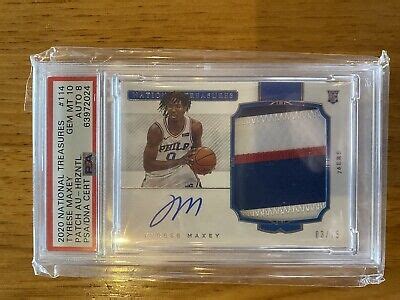 TYRESE MAXEY NATIONAL TREASURES TRUE ROOKIE RC PATCH AUTO PSA 10 POP 1