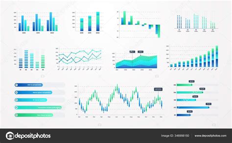 Histogram Charts Business Infographic Template With Stock Diagrams And