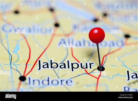 Jabalpur pinned on a map of India Stock Photo - Alamy