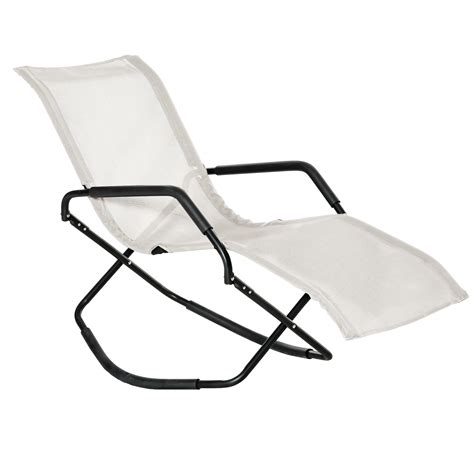 Outsunny Garden Rocking Sun Lounger Outdoor Zero Gravity Folding